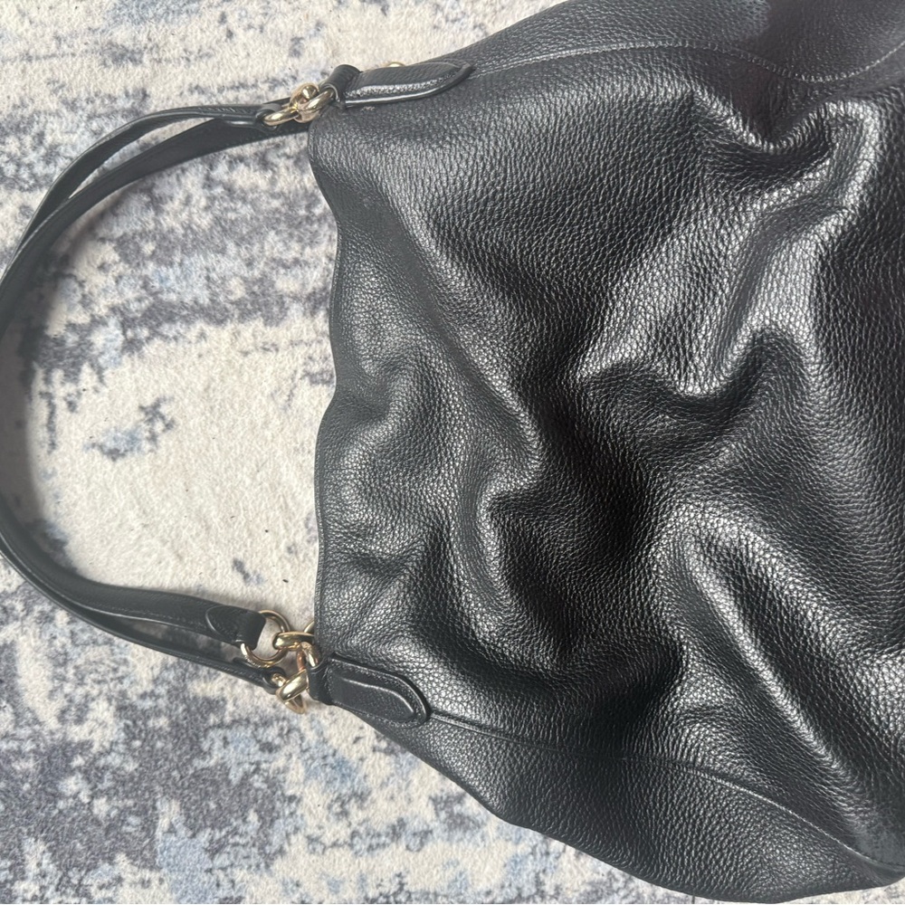 Coach Black Leather Shoulder Bag - Picture 2 of 9